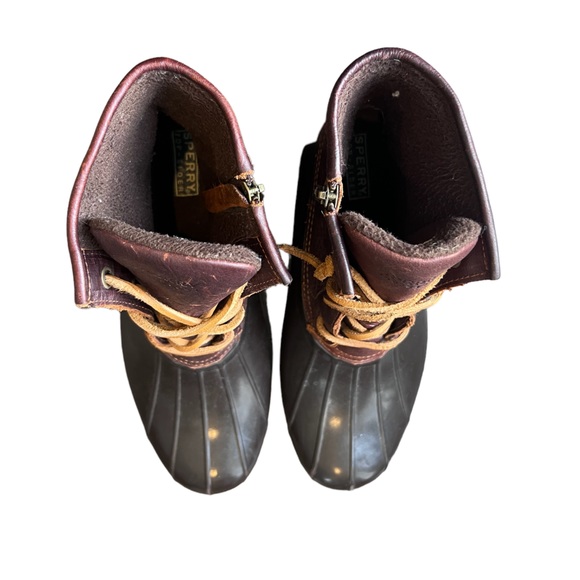 Women’s Sperry Brown Leather Upper Saltwater Duck Boots Size 8.5 - Picture 7 of 11